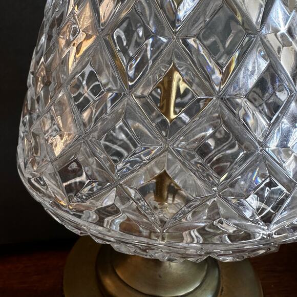 FREE SHIP Hollywood Regency TWO SET Vintage Lamp Crystal Glass Like Westfield - Picture 5 of 16